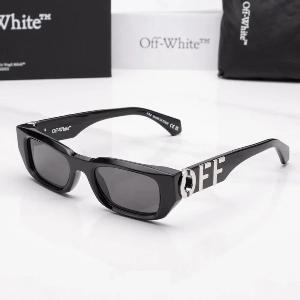 NWT Off-White Fillmore Black Rectangle 49mm Sunglasses